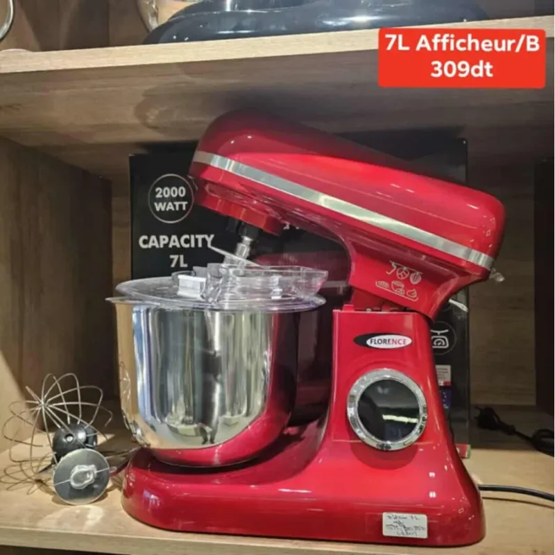 Pétrin Professionnel Florence Rouge 7L avec Afficheur | Top Déco Tunisie