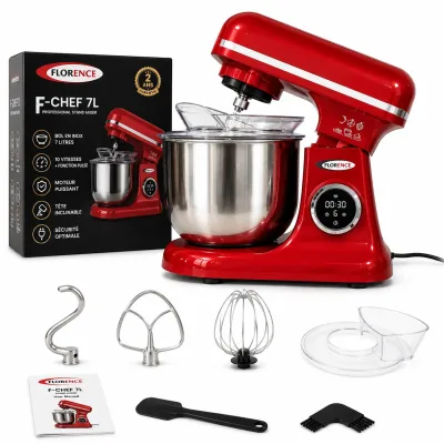Pétrin Professionnel Florence Rouge 7L avec Afficheur | Top Déco Tunisie
