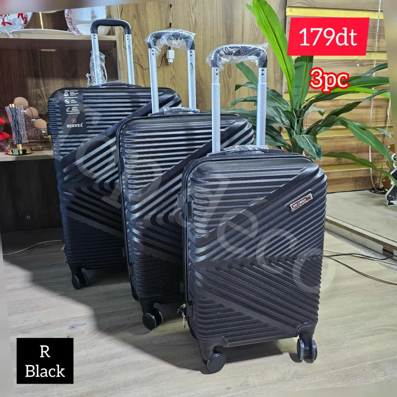 Série Valise 3 Pièces Herwex black | Top Déco Tunisie