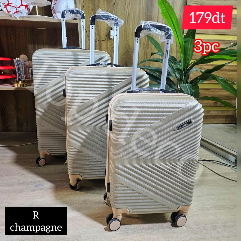 Série Valise 3 Pièces Herwex champagne | Top Déco Tunisie