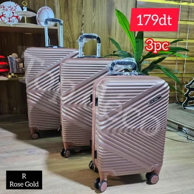 Série Valise 3 Pièces Herwex Rose Gold | Top Déco Tunisie