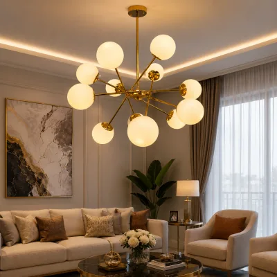 Lustre moderne 12 branches | Top Déco Tunisie