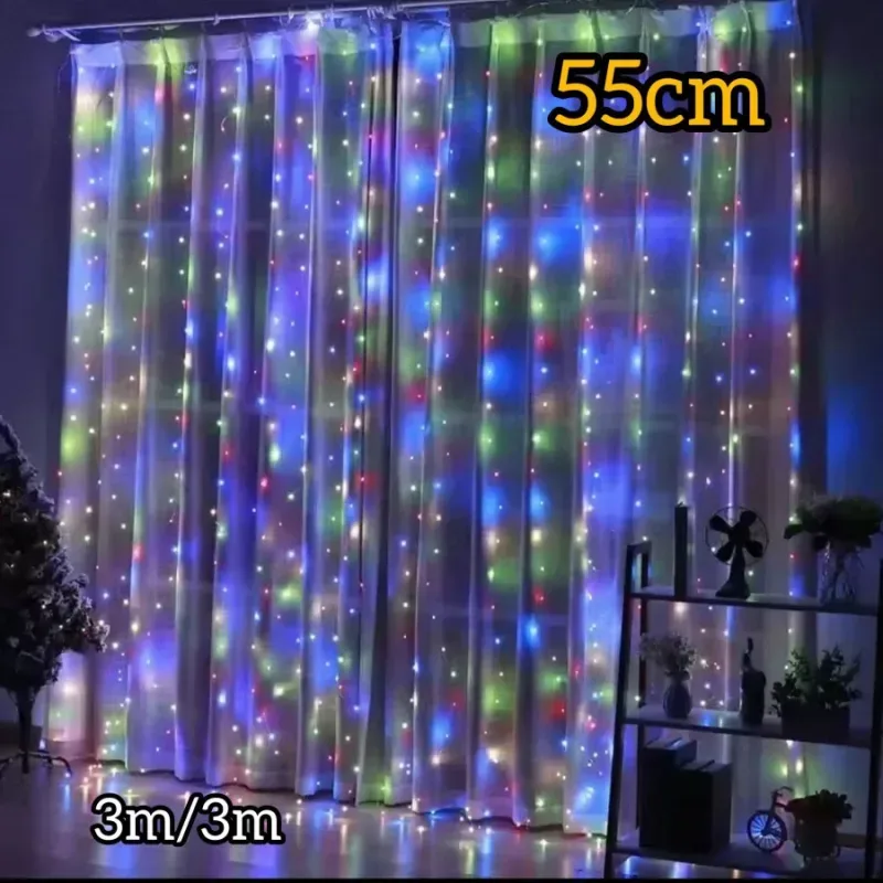 Rideau Lumineux LED RGB 3 x 3 m – Ambiance Multicolore Féerique | Top Déco Tunisie