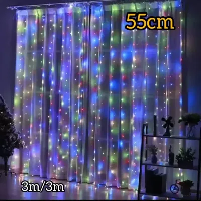 Rideau Lumineux LED RGB 3 x 3 m – Ambiance Multicolore Féerique | Top Déco Tunisie