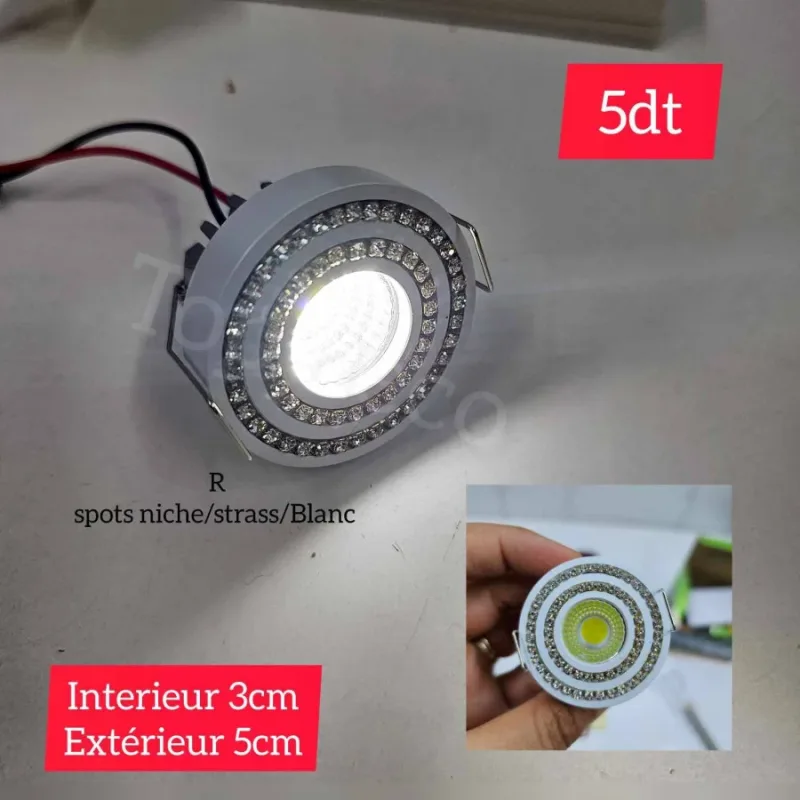 Spot LED Niche Strass Blanc | Top Déco Tunisie