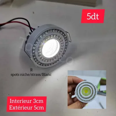 Spot LED Niche Strass Blanc | Top Déco Tunisie