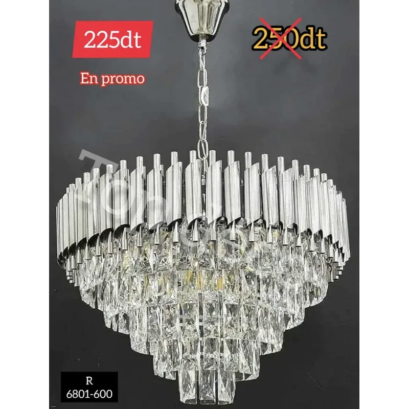 Lustre Argenté 8 Lumières – Diamètre 60 cm | Design Élégant et Raffiné | Top Déco Tunisie