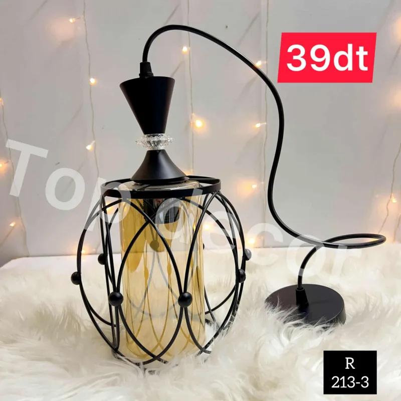 Lustre Élégant 1 Lampe – Métal et Verre - 213-3 | Top Déco Tunisie