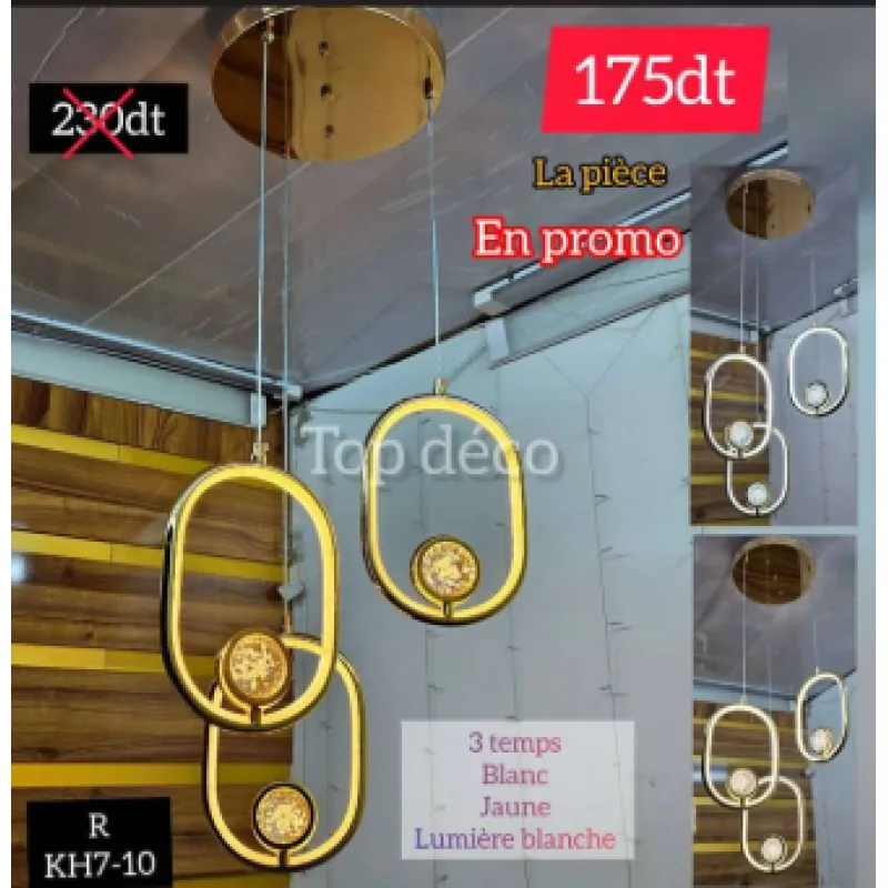 lustre led 3 temps | Top Déco Tunisie