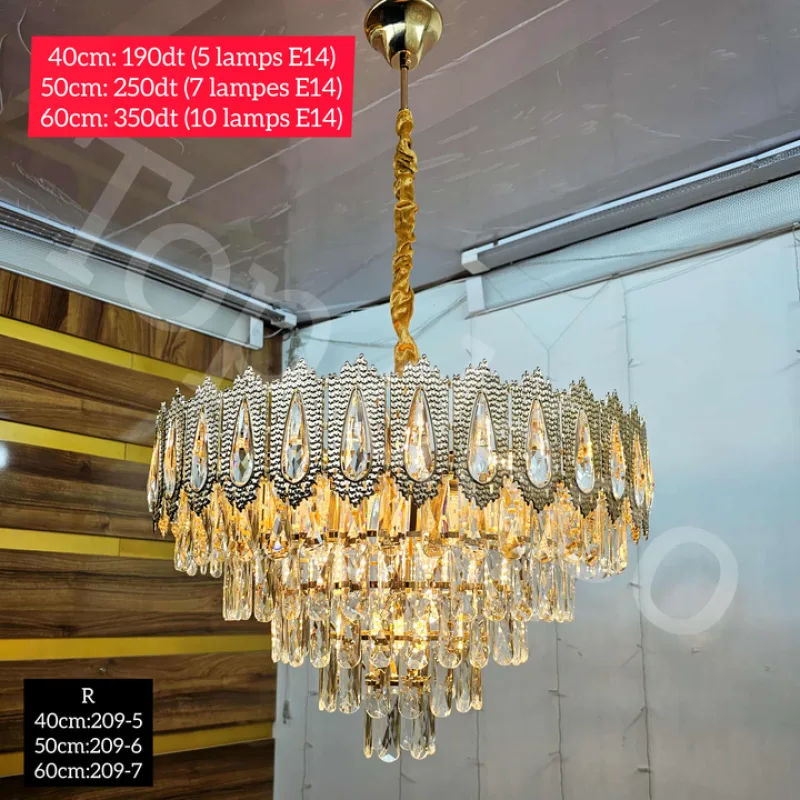 lustre cristal 50cm 7 lampes | Top Déco Tunisie