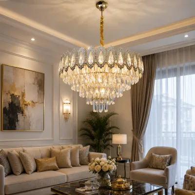 lustre cristal 50cm 7 lampes | Top Déco Tunisie