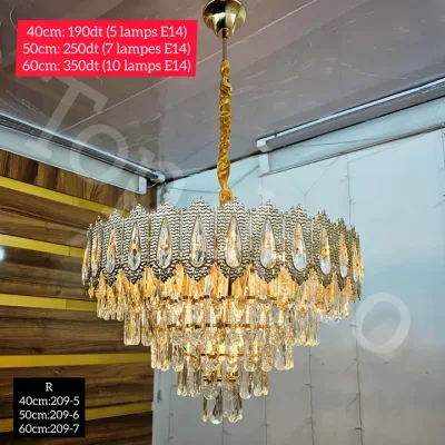 lustre cristal 50cm 7 lampes | Top Déco Tunisie